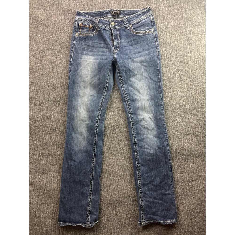 Shyanne Anne Jeans Women 30/LNG Blue Bootcut Embroidered Rhinestone Western